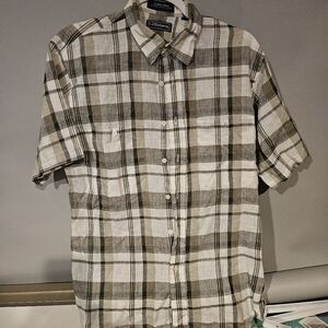 Club Room Green and White Casual Button Down Shirt